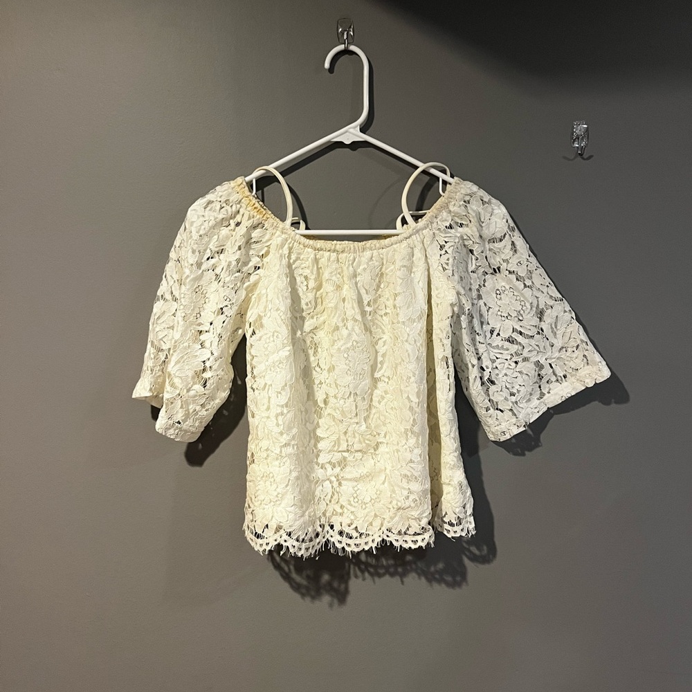 Over The Shoulders Lace Top